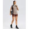 imageWomens Workout Shirts BumCovering Length Lightweight Short Sleeve Dry Fit Athletic Hiking Running Summer Tops for WomenBrown