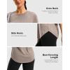 imageWomens Workout Shirts BumCovering Length Lightweight Short Sleeve Dry Fit Athletic Hiking Running Summer Tops for WomenBrown