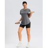 imageWomens Workout Shirts BumCovering Length Lightweight Short Sleeve Dry Fit Athletic Hiking Running Summer Tops for WomenGrey