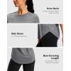 imageWomens Workout Shirts BumCovering Length Lightweight Short Sleeve Dry Fit Athletic Hiking Running Summer Tops for WomenGrey