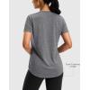 imageWomens Workout Shirts BumCovering Length Lightweight Short Sleeve Dry Fit Athletic Hiking Running Summer Tops for WomenGrey