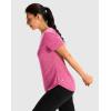 imageWomens Workout Shirts BumCovering Length Lightweight Short Sleeve Dry Fit Athletic Hiking Running Summer Tops for WomenHot Pink