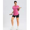 imageWomens Workout Shirts BumCovering Length Lightweight Short Sleeve Dry Fit Athletic Hiking Running Summer Tops for WomenHot Pink
