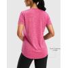 imageWomens Workout Shirts BumCovering Length Lightweight Short Sleeve Dry Fit Athletic Hiking Running Summer Tops for WomenHot Pink