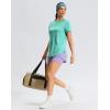 imageWomens Workout Shirts BumCovering Length Lightweight Short Sleeve Dry Fit Athletic Hiking Running Summer Tops for WomenLake Green