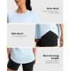 imageWomens Workout Shirts BumCovering Length Lightweight Short Sleeve Dry Fit Athletic Hiking Running Summer Tops for WomenLight Blue