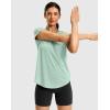 imageWomens Workout Shirts BumCovering Length Lightweight Short Sleeve Dry Fit Athletic Hiking Running Summer Tops for WomenLight Pea Green