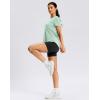imageWomens Workout Shirts BumCovering Length Lightweight Short Sleeve Dry Fit Athletic Hiking Running Summer Tops for WomenLight Pea Green