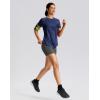imageWomens Workout Shirts BumCovering Length Lightweight Short Sleeve Dry Fit Athletic Hiking Running Summer Tops for WomenNavy Blue