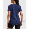 imageWomens Workout Shirts BumCovering Length Lightweight Short Sleeve Dry Fit Athletic Hiking Running Summer Tops for WomenNavy Blue