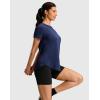 imageWomens Workout Shirts BumCovering Length Lightweight Short Sleeve Dry Fit Athletic Hiking Running Summer Tops for WomenNavy Blue