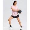 imageWomens Workout Shirts BumCovering Length Lightweight Short Sleeve Dry Fit Athletic Hiking Running Summer Tops for WomenPeach Pink