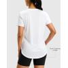imageWomens Workout Shirts BumCovering Length Lightweight Short Sleeve Dry Fit Athletic Hiking Running Summer Tops for WomenPure White