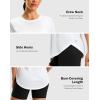 imageWomens Workout Shirts BumCovering Length Lightweight Short Sleeve Dry Fit Athletic Hiking Running Summer Tops for WomenPure White
