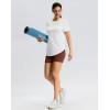 imageWomens Workout Shirts BumCovering Length Lightweight Short Sleeve Dry Fit Athletic Hiking Running Summer Tops for WomenPure White