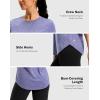 imageWomens Workout Shirts BumCovering Length Lightweight Short Sleeve Dry Fit Athletic Hiking Running Summer Tops for WomenPurple