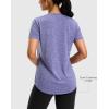 imageWomens Workout Shirts BumCovering Length Lightweight Short Sleeve Dry Fit Athletic Hiking Running Summer Tops for WomenPurple