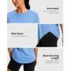 imageWomens Workout Shirts BumCovering Length Lightweight Short Sleeve Dry Fit Athletic Hiking Running Summer Tops for WomenSky Blue
