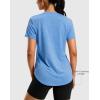 imageWomens Workout Shirts BumCovering Length Lightweight Short Sleeve Dry Fit Athletic Hiking Running Summer Tops for WomenSky Blue