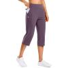 imageG Gradual 18 20 Capri Pants for Women Golf Capris 4 Pockets High Waist Stretchy Lightweight Cropped Pants for Dressy CasualDark Purple