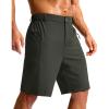 imageG Gradual Mens Casual Shorts 9 Lightweight Hiking Golf Zipper Pockets Stretch QuickDry Breathable Shorts for Travel Work Summer Dark Olive