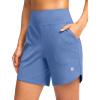 imageG Gradual Womens Athletic Shorts 6 High Waisted Stretchy Bermuda Shorts for Women Quick Dry Summer Casual ShortsHaze Blue