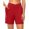 imageG Gradual Womens Athletic Shorts 6 High Waisted Stretchy Bermuda Shorts for Women Quick Dry Summer Casual ShortsRed