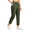 imageG Gradual Womens Petite Pants Ankle 78 Golf Pants 3 Pockets Stretchy Travel Pants Inner Drawstring for Work Business CasualArmy Green
