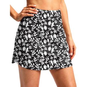 imageG Gradual 1618 Skorts for Woman Golf Skirt with 2 Pockets Stretchy High Waisted Builtin Shorts for Tennis Summer CasualBlack Flower