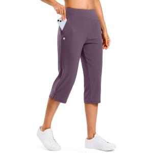 imageG Gradual 18 20 Capri Pants for Women Golf Capris 4 Pockets High Waist Stretchy Lightweight Cropped Pants for Dressy CasualDark Purple
