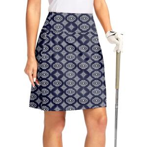 imageG Gradual 20 Golf Skorts Skirts for Women with Pockets Knee Length Skort Athletic Modest Long Tennis Skirts for WomenNavy Flower