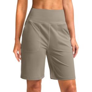 imageG Gradual Bermuda Shorts for Women 9 High Waisted 2 Big Pockets Long Knee Length Shorts for Workout Athletic Casual SummerDark Khaki