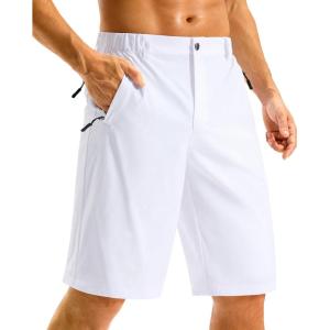 imageG Gradual Mens Casual Shorts 11 Long Lightweight Golf Shorts for Men Hiking Work Outdoor Stretch QuickDry with 3 Zipper Pockets White