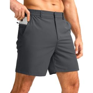 imageG Gradual Mens Casual Shorts 7 Lightweight Golf Shorts for Men Stretch with 3 Pockets Quick Dry Breathable Work ShortsDark Grey