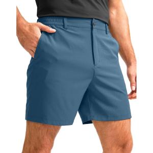 imageG Gradual Mens Casual Shorts 7 Lightweight Golf Shorts for Men Stretch with 3 Pockets Quick Dry Breathable Work ShortsDusty Blue