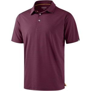 imageG Gradual Mens Golf Shirt Dry Fit Moisture Wicking Performance Short Sleeve Striped Polo Shirts for Men Dressy CasualMaroon Stripe