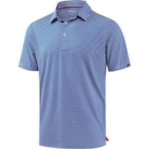 imageG Gradual Mens Golf Shirt Dry Fit Moisture Wicking Performance Short Sleeve Striped Polo Shirts for Men Dressy CasualNavy Blue Stripe