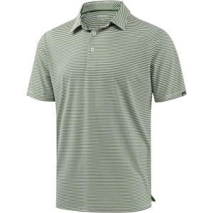 imageG Gradual Mens Golf Shirt Dry Fit Moisture Wicking Performance Short Sleeve Striped Polo Shirts for Men Dressy CasualOlive Stripe
