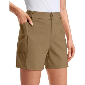 imageG Gradual Womens 5 Golf Hiking Shorts with Deep Pockets Stretchy Outdoor Womens Shorts Dressy Casual Walking TravelDeep Khaki
