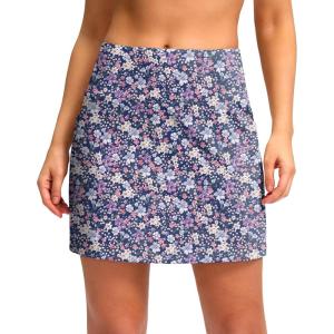 imageG Gradual Womens Golf Skirts Skort 4 Side Pockets High Waisted Stretchy Tennis Skirt with Short Athletic CasualPink Purple Floral