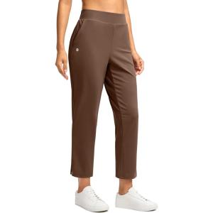 imageG Gradual Womens Petite Pants Ankle 78 Golf Pants 3 Pockets Stretchy Travel Pants Inner Drawstring for Work Business CasualBrown