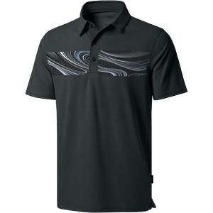 imageMens Golf Shirts Dry Fit Moisture Wicking Performance Short Sleeve Collared Polo Shirts for Casual Athletic BusinessBlack Galaxy