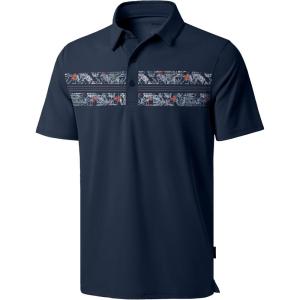 imageMens Golf Shirts Dry Fit Moisture Wicking Performance Short Sleeve Collared Polo Shirts for Casual Athletic BusinessNavy Flower