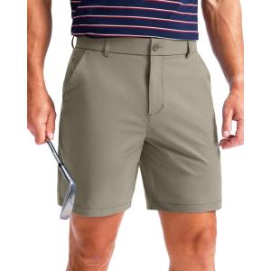 imageMens Golf Shorts 7 9 11 Inseam with 5 Pockets Lightweight Stretch Quick Dry Casual Dress Hybrid Short for MenGrey Blue