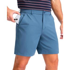 imageMens Golf Shorts 7 9 11 Inseam with 5 Pockets Lightweight Stretch Quick Dry Casual Dress Hybrid Short for MenSlate Blue