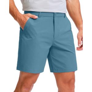 imageMens Golf Shorts 7 9 11 Inseam with 5 Pockets Lightweight Stretch Quick Dry Casual Dress Hybrid Short for MenVivid Blue
