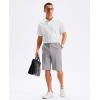 imageG Gradual Mens Golf Shorts 11 Long with 4 Pockets Lightweight Knee Length Elastic Waist Quick Dry Casual Dress Work Shorts Light Grey XL