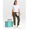 imageG Gradual Petite Pants for Women 2426 Ankle Pants 2 Pockets Stretchy 78 Sweatpants for Golf Travel Athletic CasualArmy Green
