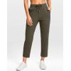 imageG Gradual Petite Pants for Women 2426 Ankle Pants 2 Pockets Stretchy 78 Sweatpants for Golf Travel Athletic CasualArmy Green
