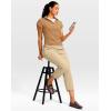 imageG Gradual Petite Pants for Women 2426 Ankle Pants 2 Pockets Stretchy 78 Sweatpants for Golf Travel Athletic CasualKhaki